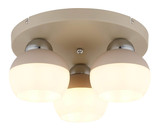 Globo Deckenleuchte Ragusa 3-flammig E27 Sandfarben matt Metall Glaskugeln Ø31,5cm
