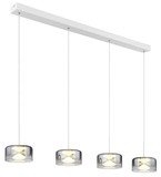 Globo Belinda LED Hängeleuchte 24W Neutralweiß Weiß, Metall Ø15cm 16024-4WR