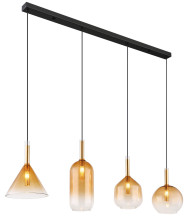 Globo Lopusa G9 Hängeleuchte 4-fach 10W Schwarz Matt, Metall 120cm 16044-4H