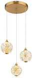 Globo LED Pendelleuchte Virina 24W warmweiss Goldfarben klar Metall K9 Kristalle Ø41cm