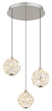 Globo LED Pendelleuchte Virina 24W warmweiss Verchromt klar Metall K9 Kristalle Ø41cm