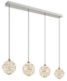 Globo LED Pendelleuchte Virina 32W warmweiss Verchromt klar Metall K9 Kristalle 150x93cm