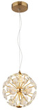 Globo LED Pendelleuchte Virina 12W warmweiss Goldfarben klar Metall K9 Kristalle Ø28cm