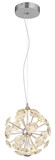 Globo LED Pendelleuchte Virina 16W warmweiss Verchromt klar Metall K9 Kristalle Ø28cm