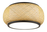 Globo LED Deckenleuchte Bambora 22W CCT warm-/neutral-/tageslichtweiss Schwarz matt naturfarben Metall Bambus Ø38cm