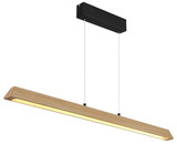 Globo LED Pendelleuchte Melba 26W dimmbar CCT warm-/neutral-/tageslichtweiss Schwarz matt naturfarben hell Metall Holz 150x115cm