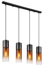 Globo Annika E27 Hängeleuchte 4-fach 25W Schwarz Matt, Metall Ø9cm 21000-4HG