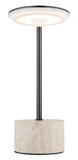 Globo LED Tischleuchte Laurena 3W dimmbar Akku CCT warm-/neutral-/tageslichtweiss Grau Travertine Stein Ø13cm