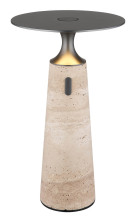 Globo Travertin LED Tischleuchte 3W Warmweiß Grau, Travertine Stein Memoryfunktion Ø20cm 21051