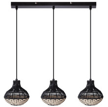 Globo Milena E14 Hängeleuchte 3-fach 28W Schwarz, Metall 150cm 30810308