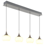 Globo LED Pendelleuchte Lui 32W warmweiss Nickel matt Metall Glas 150x90cm