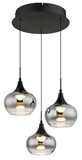 Globo LED Pendelleuchte Lui 24W warmweiss Schwarz matt rauchfarben Metall Glas Ø37cm