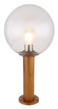 Globo Sockelleuchte Ossy E27 IP44 Holzoptik Aluminium Druckguss Glas 50cm
