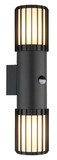 Globo Außenwandleuchte Mervin 2-flammig E27 Bewegungsmelder IP54 Anthrazit matt Aluminium 38x9cm