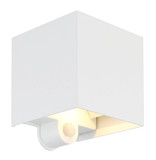 Globo LED Außenleuchte Veronika 2-flammig 2x 3W Bewegungsmelder IP54 warmweiss Weiß Aluminium Druckguss 12,5x10cm