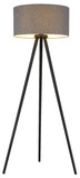 Globo Stehleuchte Stabilo E27 Schwarz matt anthrazit Holz Textil 148cm