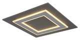 Globo LED Deckenleuchte Jayden 40W warmweiss Anthrazit gebürstet grau gebürstet Metall MDF 48x48cm