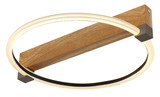 Globo LED Deckenleuchte Fletcher 15W warmweiss Holzoptik dunkel Metall 41x38cm