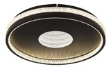Globo LED Deckenleuchte Shirley 30W dimmbar Fernbedienung CCT warm-/tageslichtweiss Schwarz matt klar Metall Kunststoffkristalle Ø41cm