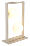 Globo Tischleuchte Nanda 2-flammig G9 Sandfarben matt opal Metall Glaskugeln 40x28cm