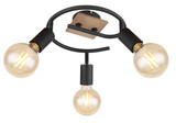 Globo Martha E27 Strahler 3-fach 40W Schwarz, Metall Ø4,3cm 54008-3H