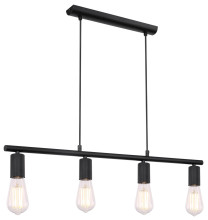Globo Martha E27 Hängeleuchte 4-fach 60W Schwarz, Metall 120cm 54008-4H