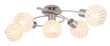 Globo Deckenleuchte Willy 5-flammig E27 Nickel matt Metall Glas 69x43cm
