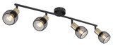Globo Strahler Fiastra 4-flammig E14 Schwarz matt Metall 15x8cm