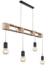 Globo Joelle E27 Hängeleuchte 4-fach 60W Schwarz Matt, Metall 120cm 54030-4PH