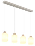 Globo Pendelleuchte Trent 4-flammig E27 Sandfarben matt Metall Glas 120x70cm