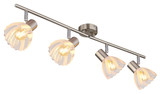 Globo Strahler Zachery 4-flammig E14 Nickel matt Metall Glas 70x19cm