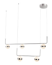 Globo Lovest LED Hängeleuchte 40W Warmweiß Nickel Matt, Metall Ø12cm 56008-5H1