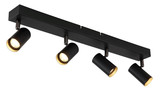 Globo LED Strahler Este 4-flammig 21W warmweiss 90Ra Schwarz matt Metall Aluminium 56x11cm