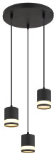 Globo Lucero GX53 Hängeleuchte 3-fach 7W Warmweiß Schwarz Matt, Metall Ø8,2cm 57852-3H