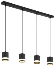 Globo Lucero GX53 Hängeleuchte 4-fach 7W Warmweiß Schwarz Matt, Metall Ø8,2cm 57852-4H