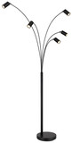 Globo Stehleuchte Robby 5-flammig GU10 Schwarz matt Metall 204cm