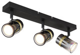 Globo Trabby GU10 Strahler 3-fach 8W Schwarz Matt, Metall Ø6cm 57916-3