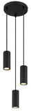Globo Pendelleuchte James 3-flammig GU10 Schwarz matt Metall Aluminium Ø21cm