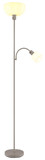 Globo Stehleuchte Hinton E27 + E14 Sandfarben matt Metall 179cm