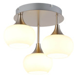 Globo LED Deckenleuchte Lui 24W warmweiss Nickel matt Metall Glas Ø35cm