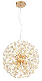 Globo LED Kronleuchter Katrina 8-flammig G9 LED 8x 3,5W warmweiss Goldfarben klar Metall K9 Kristalle Ø40cm