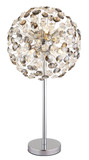 Globo LED Tischleuchte Katrina 8-flammig G9 LED 8x 3,5W warmweiss Verchromt rauchfarben Metall K9 Kristalle Ø35cm