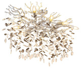 Globo Deckenleuchte Queena 7-flammig E14 Silberfarben matt rauchfarben Metall Glaskristalle 85x50cm