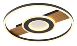 Globo LED Deckenleuchte Pikara 24W warmweiss Holzoptik schwarz matt Metall Aluminium Ø40,5cm