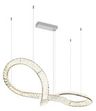 Globo LED Pendelleuchte Neil 72W dimmbar Fernbedienung CCT warm-/tageslichtweiss Verchromt klar Metall K5 Kristalle 120x110cm