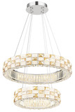 Globo LED Pendelleuchte Lidia 55W dimmbar Fernbedienung CCT warm-/tageslichtweiss Verchromt klar Metall Glaskristalle Ø61cm