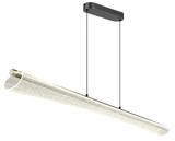 Globo LED Pendelleuchte Malinda 36W CCT warm-/neutral-/tageslichtweiss Anthrazit matt klar mit Luftblasen Metall 121x120cm