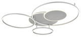 Globo LED Deckenleuchte Johnson 60W dimmbar Fernbedienung CCT warm-/tageslichtweiss Silberfarben gebürstet Metall Aluminium Sterneneffekt 117x86cm