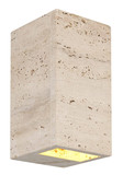 Globo LED Wandleuchte Rojas 6W warmweiss Weiß matt Metall Travertine Stein 16x8cm