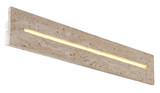Globo LED Wandleuchte Rojas 21W warmweiss Weiß matt Metall Travertine Stein 60x11cm